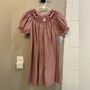 Mississippi State Checkered Maroon Smocked Dress / Size 4T / NWT